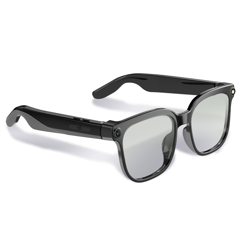 M02S White AI Smart Glasses โ Lightweight TR90 Frame, Built-in 8MP with Camera, Bluetooth 5.3, Hands-Free Calling & Music